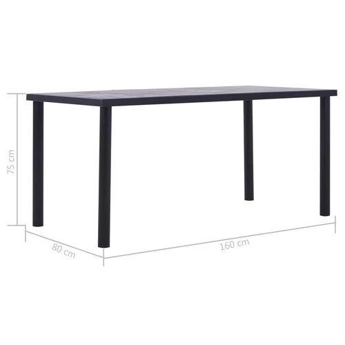 vidaXL vidaXL Dining Table Black and Concrete Grey 120x60x75 cm MDF -