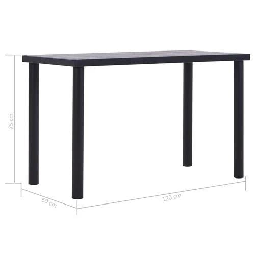 vidaXL vidaXL Dining Table Black and Concrete Grey 120x60x75 cm MDF -