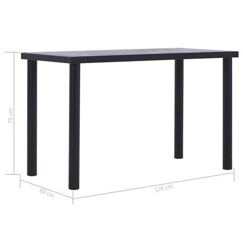 vidaXL vidaXL Dining Table Black and Concrete Grey 120x60x75 cm MDF -