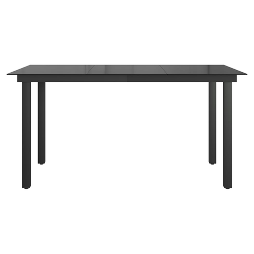 vidaXL vidaXL Garden Table Black 80x80x74 cm Aluminium and Glass -
