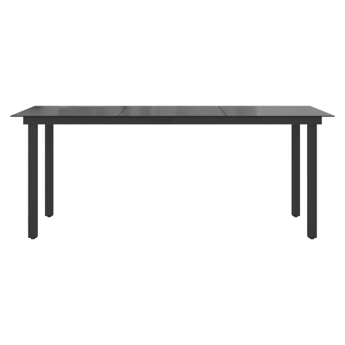 vidaXL Garden Table Black 80x80x74 cm Aluminium and Glass by vidaXL