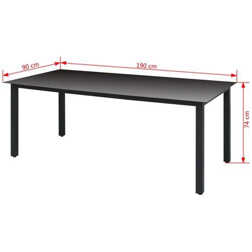 vidaXL Garden Table Black 80x80x74 cm Aluminium and Glass by vidaXL