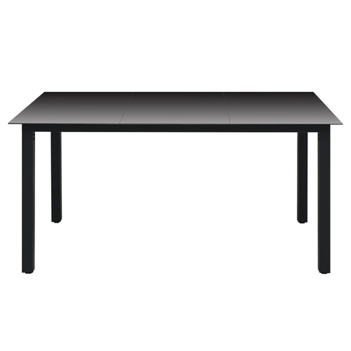vidaXL vidaXL Garden Table Black 80x80x74 cm Aluminium and Glass -