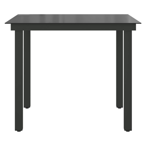 vidaXL Garden Table Black 80x80x74 cm Aluminium and Glass by vidaXL
