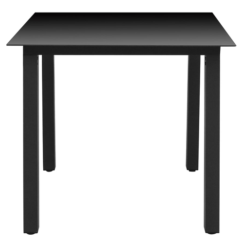 vidaXL Garden Table Black 80x80x74 cm Aluminium and Glass by vidaXL