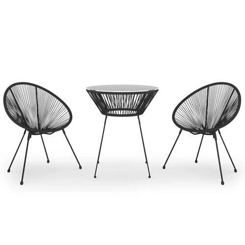vidaXL vidaXL 3 Piece Garden Dining Set Black -