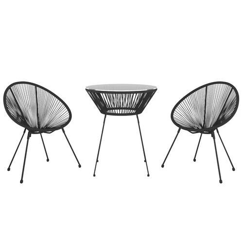 vidaXL vidaXL 3 Piece Garden Dining Set Black -