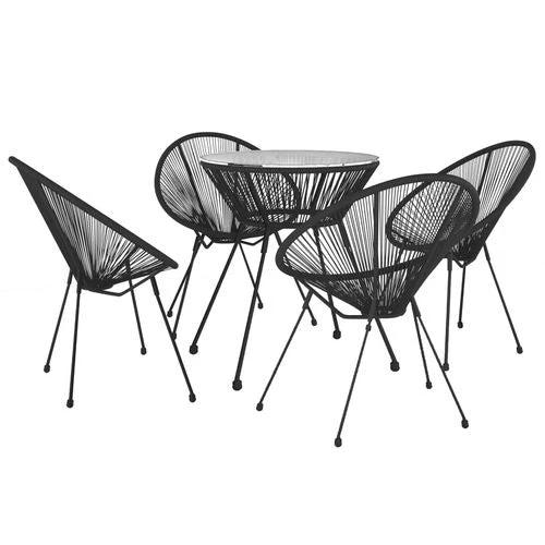 vidaXL vidaXL 3 Piece Garden Dining Set Black -