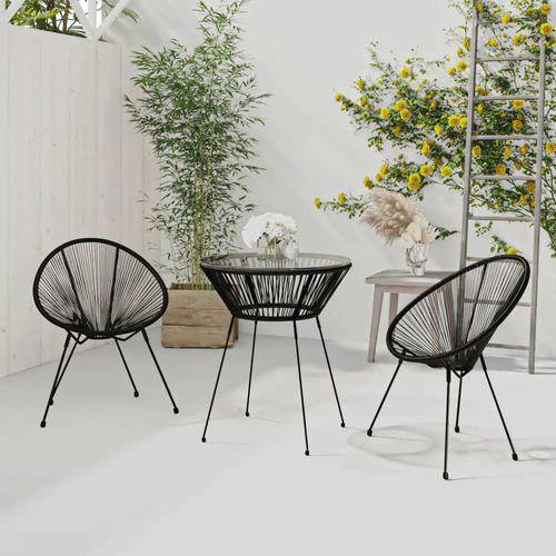 vidaXL vidaXL 3 Piece Garden Dining Set Black -