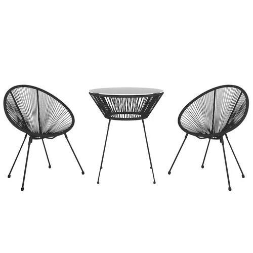vidaXL 3 Piece Garden Dining Set Black by vidaXL
