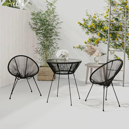 vidaXL vidaXL 3 Piece Garden Dining Set Black -