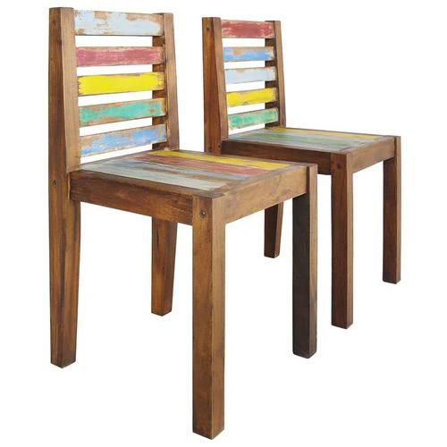 vidaXL Dining Chairs 2 pcs Solid Reclaimed Wood by vidaXL