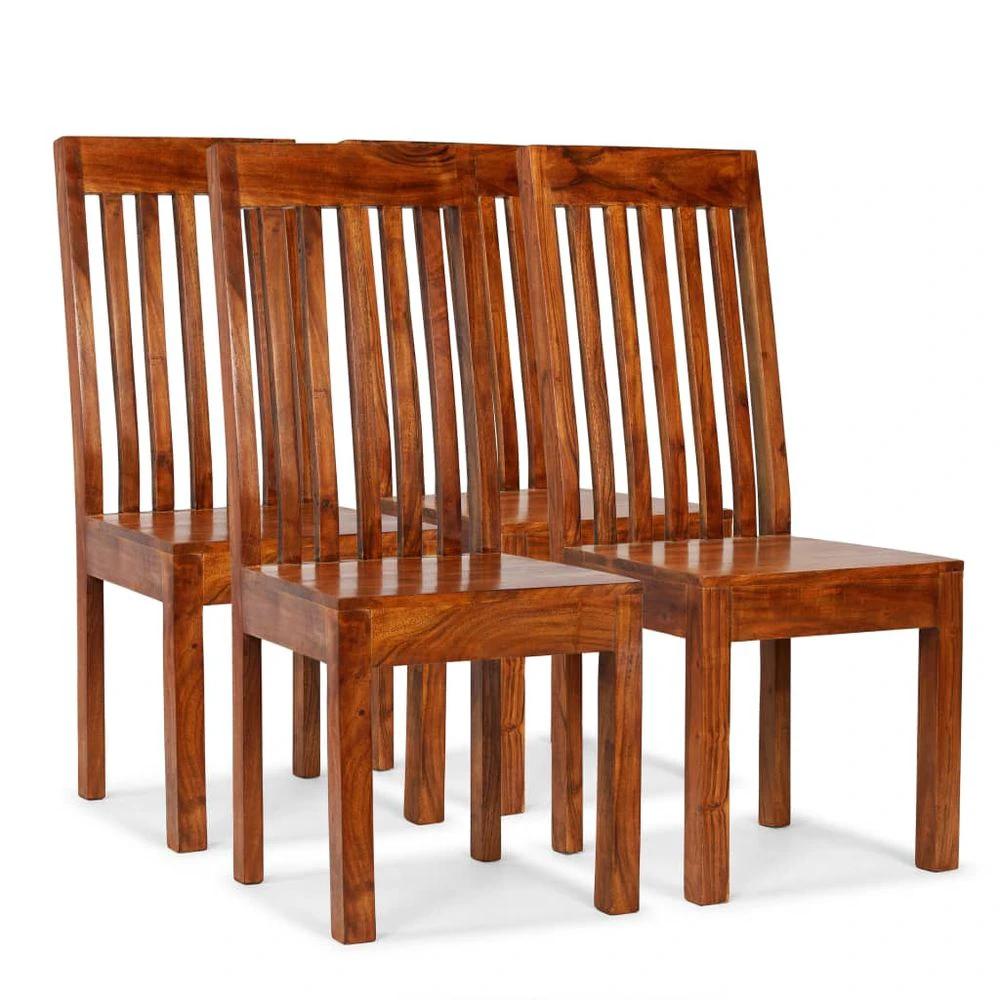 vidaXL vidaXL Dining Chairs 4 pcs Solid Wood with Sheesham Finish Modern -