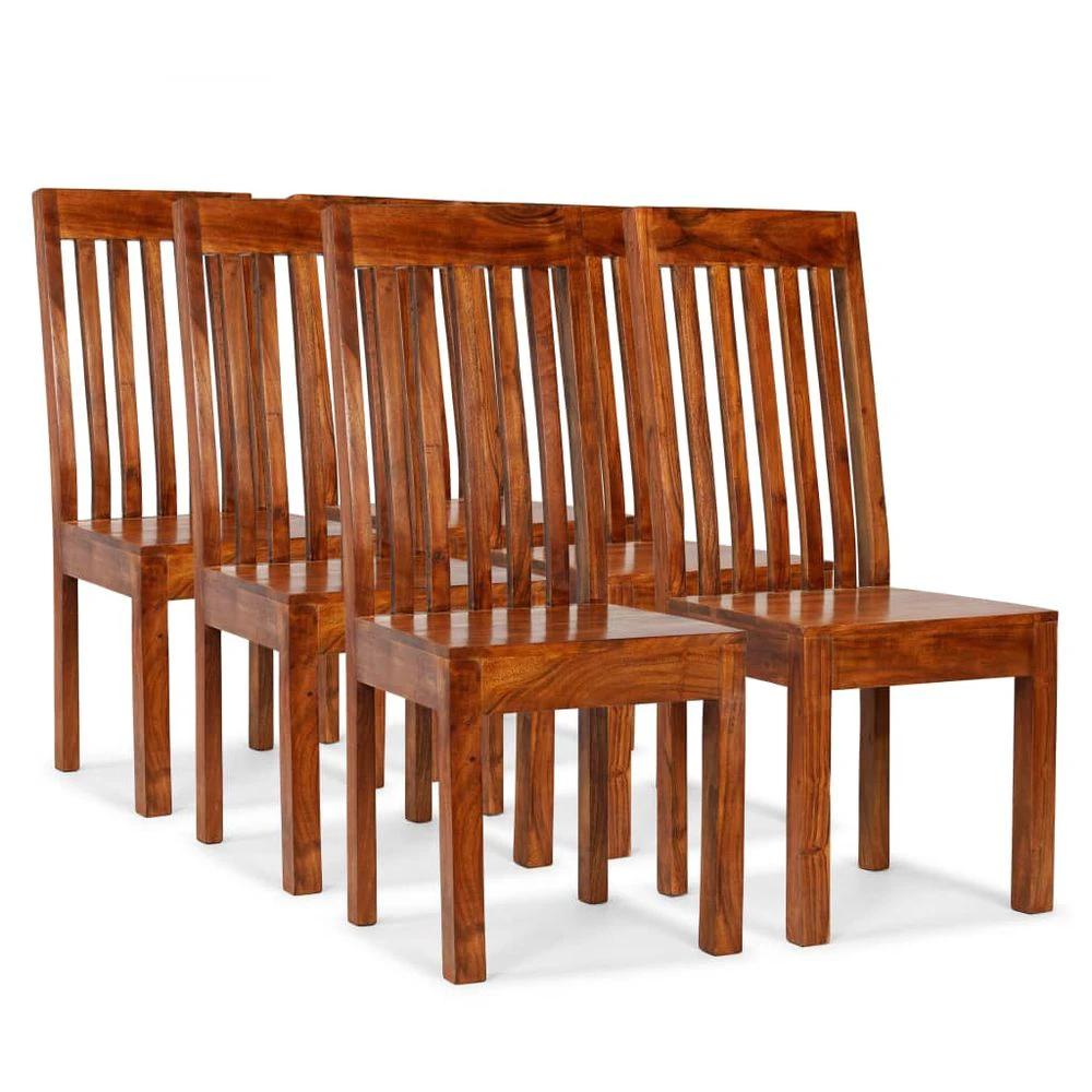 vidaXL vidaXL Dining Chairs 4 pcs Solid Wood with Sheesham Finish Modern -