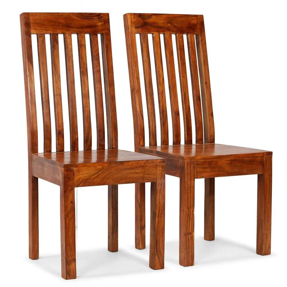 vidaXL vidaXL Dining Chairs 4 pcs Solid Wood with Sheesham Finish Modern -