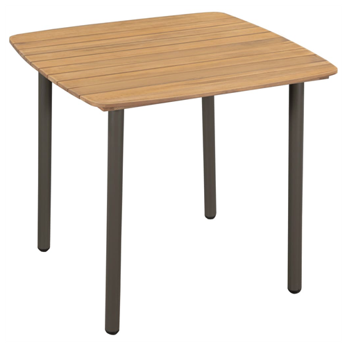 vidaXL Garden Table 80x80x72cm Solid Acacia Wood and Steel by vidaXL