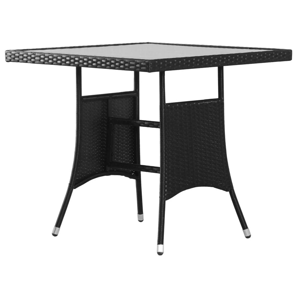 vidaXL Garden Table Black 140x80x74 cm Poly Rattan -