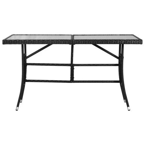 vidaXL Garden Table Black 140x80x74 cm Poly Rattan -