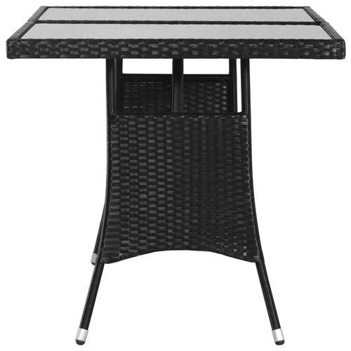 vidaXL Garden Table Black 140x80x74 cm Poly Rattan -