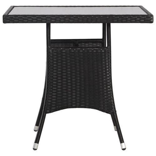 vidaXL Garden Table Black 140x80x74 cm Poly Rattan -