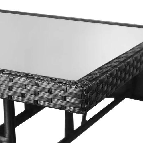 vidaXL Garden Table Black 140x80x74 cm Poly Rattan -