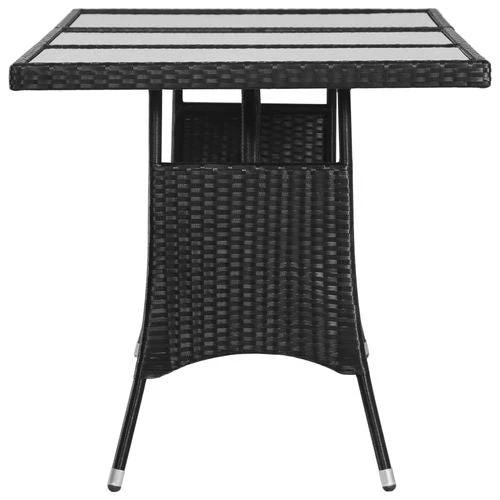vidaXL Garden Table Black 140x80x74 cm Poly Rattan -
