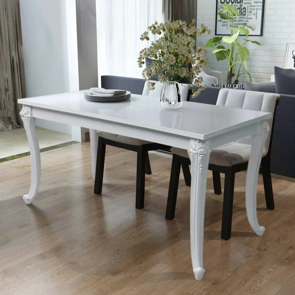 vidaXL Dining Table 80x80x76 cm High Gloss White by vidaXL