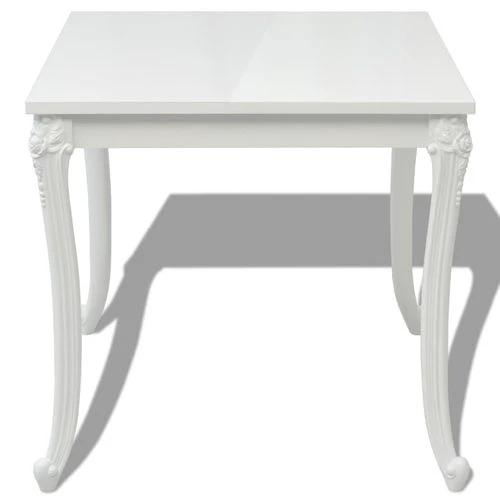 vidaXL vidaXL Dining Table 80x80x76 cm High Gloss White -