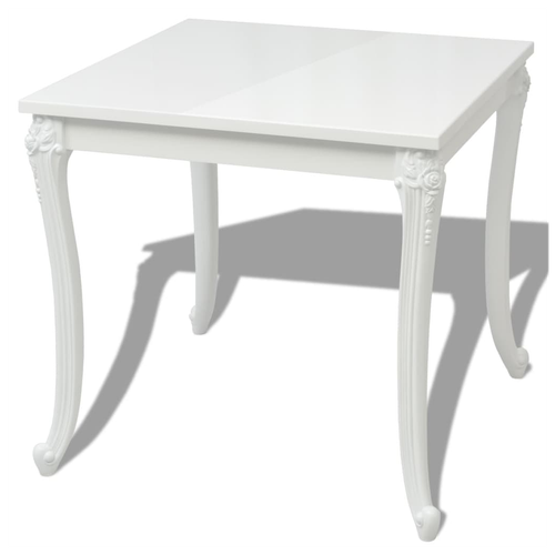 vidaXL Dining Table 80x80x76 cm High Gloss White by vidaXL