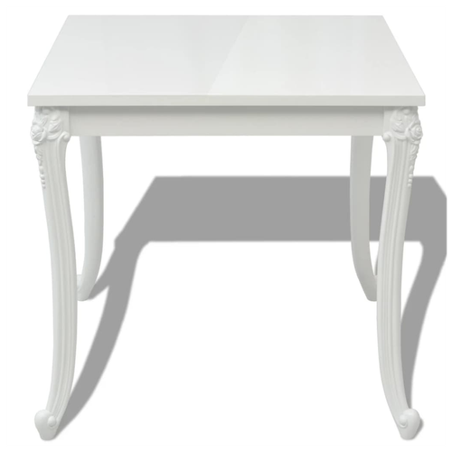 vidaXL Dining Table 80x80x76 cm High Gloss White by vidaXL