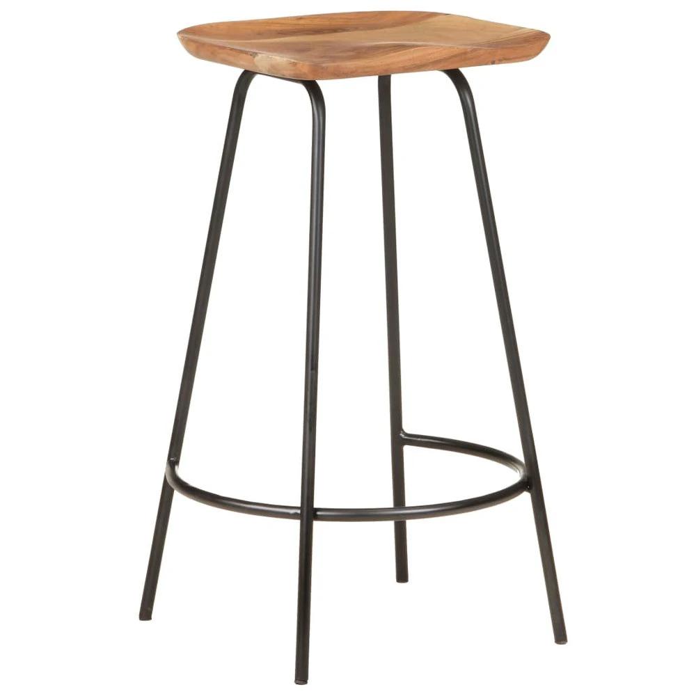Bar Stools 2 pcs vidaXL Solid Acacia Wood by vidaXL