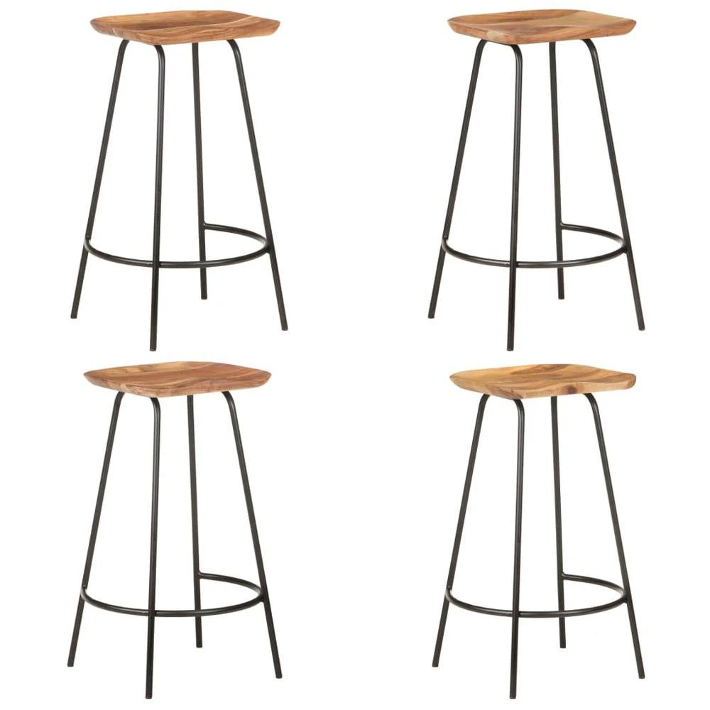 Bar Stools 2 pcs vidaXL Solid Acacia Wood by vidaXL