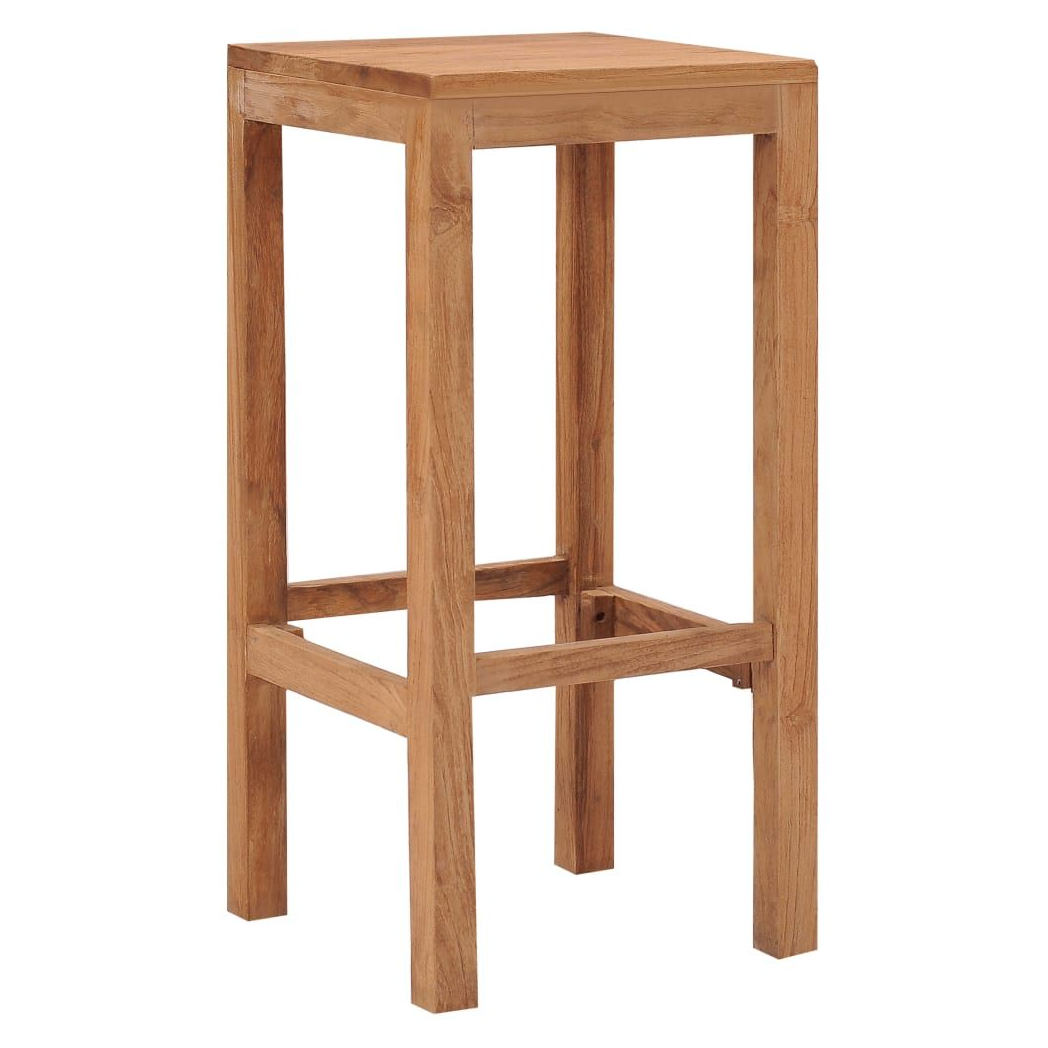 Bar Stools 2 pcs vidaXL Solid Teak Wood by vidaXL