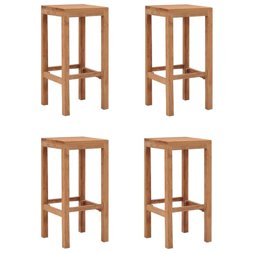 Bar Stools 2 pcs vidaXL Solid Teak Wood by vidaXL