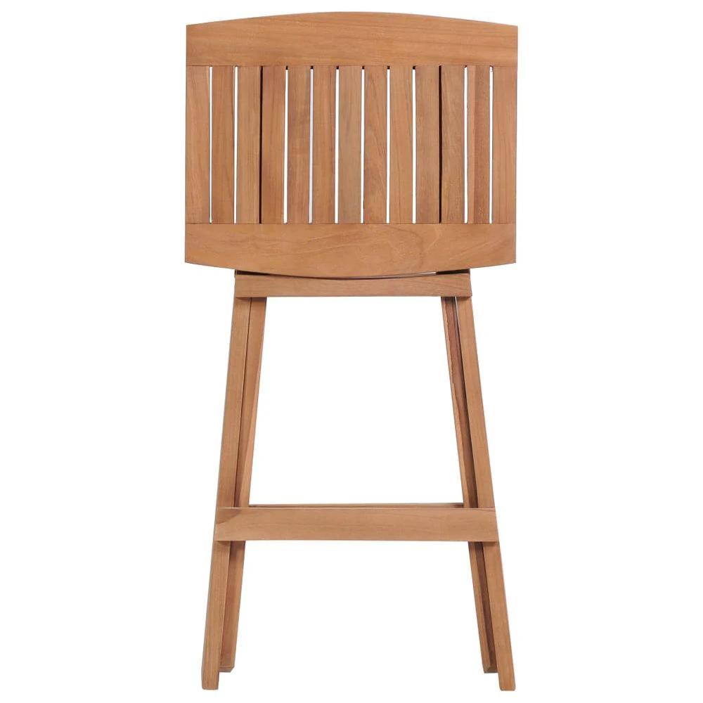 Folding Bar Stools 2 pcs vidaXL Solid Teak Wood by vidaXL