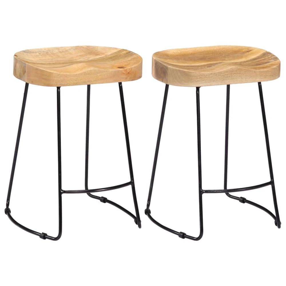 Gavin Bar Stools 2 pcs vidaXL 45x38x53 cm Solid Wood Mango by vidaXL