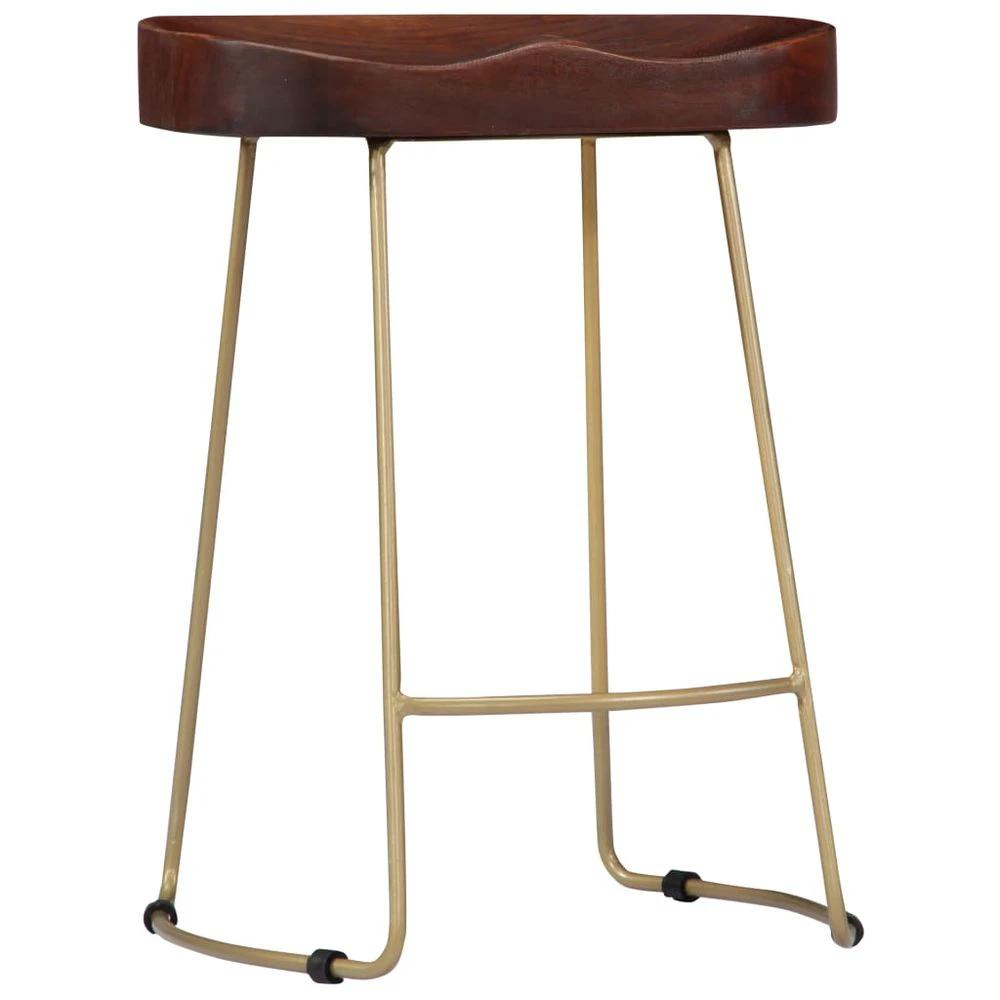 Gavin Bar Stools 2 pcs vidaXL Solid Mango Wood by vidaXL
