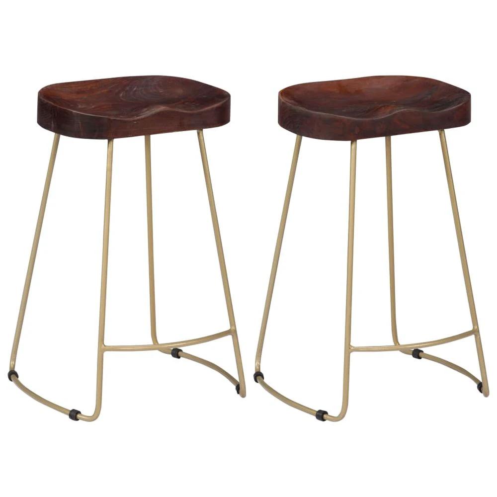 Gavin Bar Stools 2 pcs vidaXL Solid Mango Wood by vidaXL