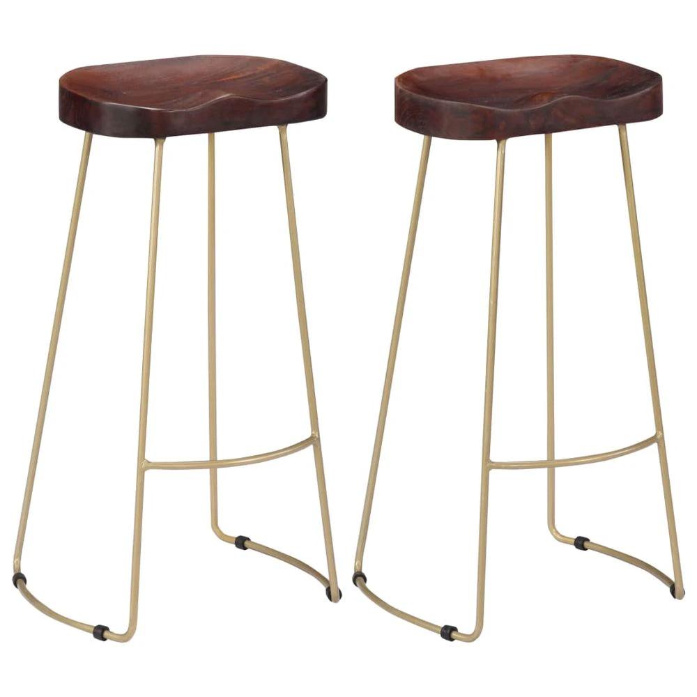 Gavin Bar Stools 2 pcs vidaXL Solid Mango Wood by vidaXL