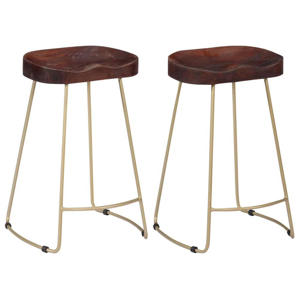 Gavin Bar Stools 2 pcs vidaXL Solid Mango Wood by vidaXL