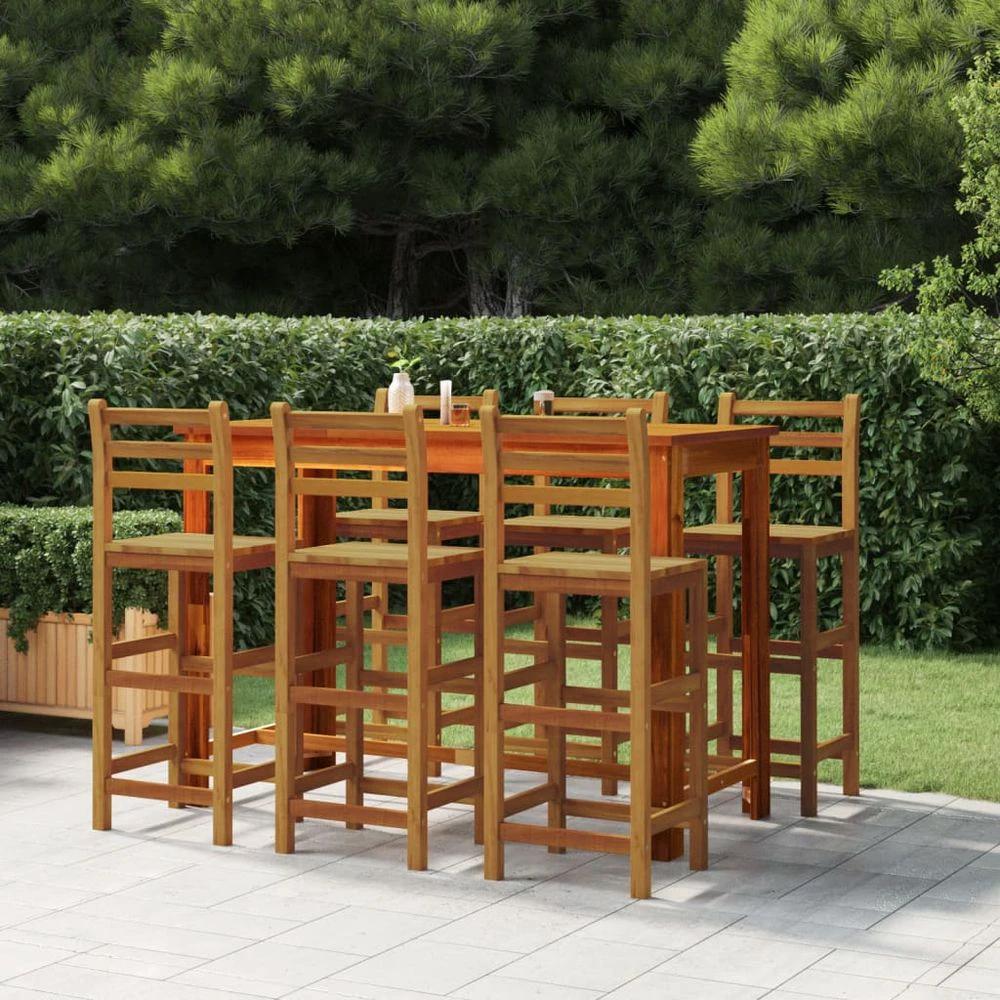 Bar Chairs 2 pcs vidaXL Solid Acacia Wood by vidaXL