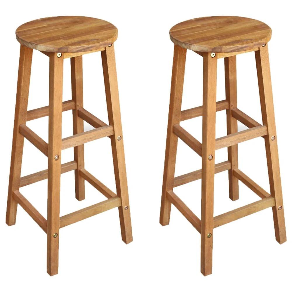 Bar Chairs 2 pcs vidaXL Solid Acacia Wood by vidaXL