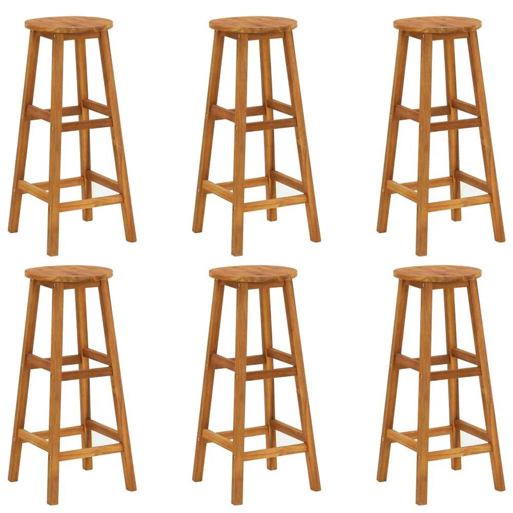 Bar Chairs 2 pcs vidaXL Solid Acacia Wood by vidaXL
