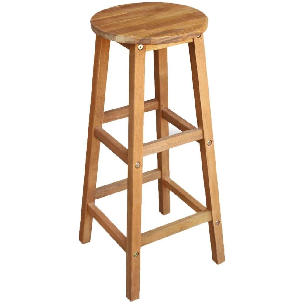 Bar Chairs 2 pcs vidaXL Solid Acacia Wood by vidaXL