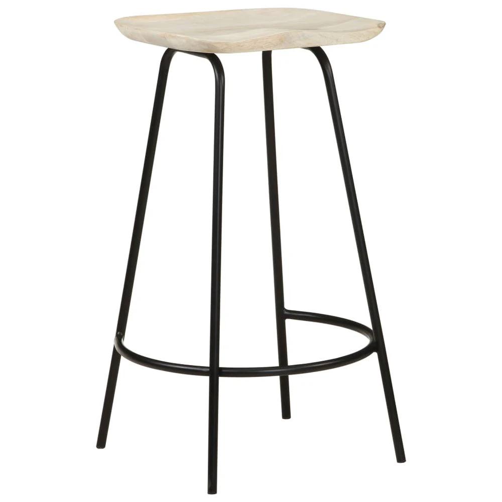 Bar Stools 2 pcs vidaXL Solid Mango Wood by vidaXL