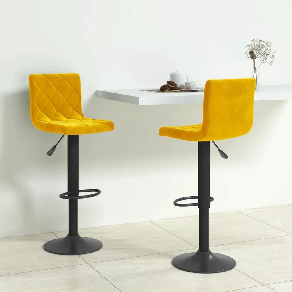 Bar Stools vidaXL 2 pcs Black Velvet by vidaXL