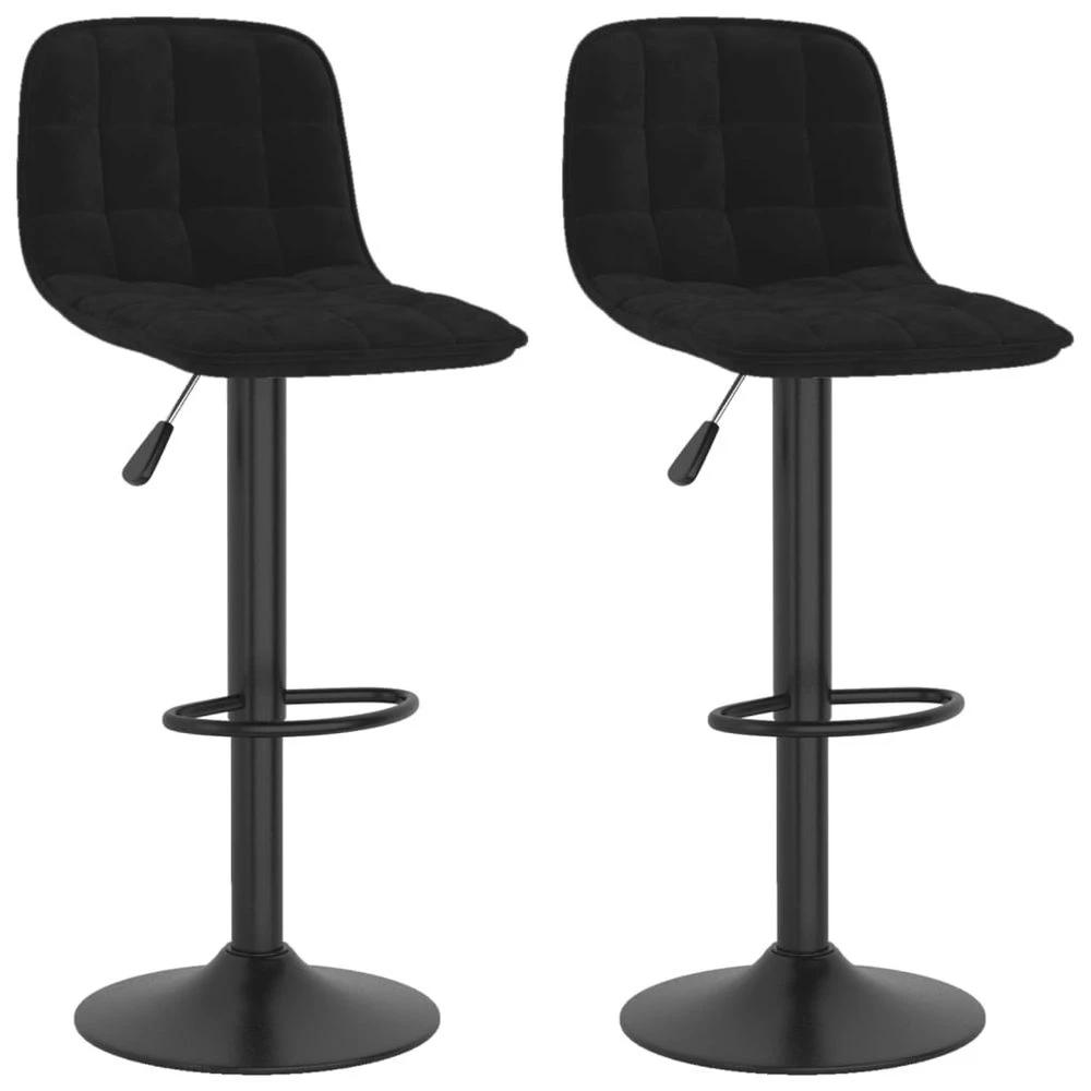 vidaXL Bar Stools vidaXL 2 pcs Black Velvet - Uncategorized Bar Stool