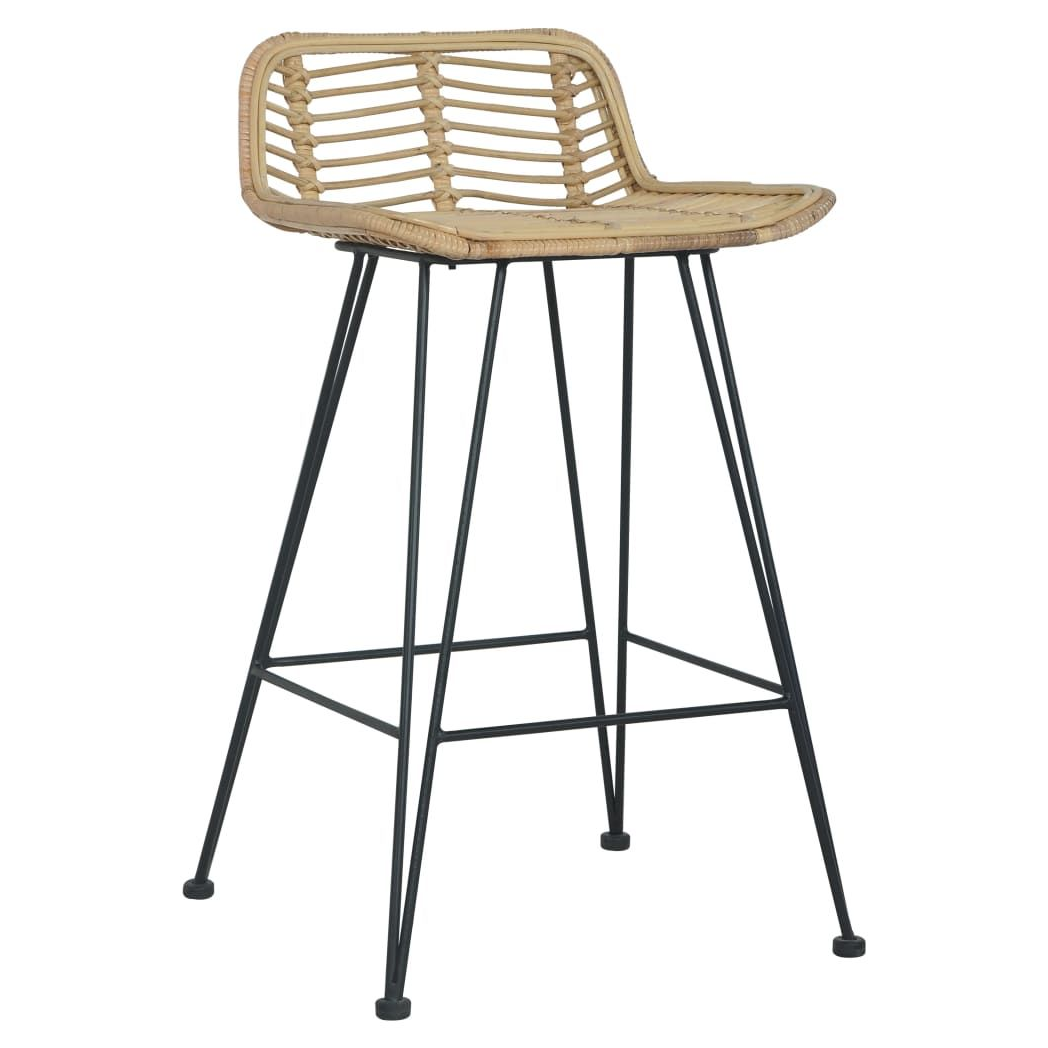 Bar Chairs 2 pcs vidaXL Natural Rattan by vidaXL
