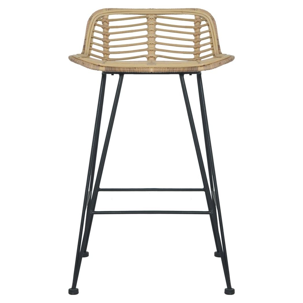 Bar Chairs 2 pcs vidaXL Natural Rattan by vidaXL