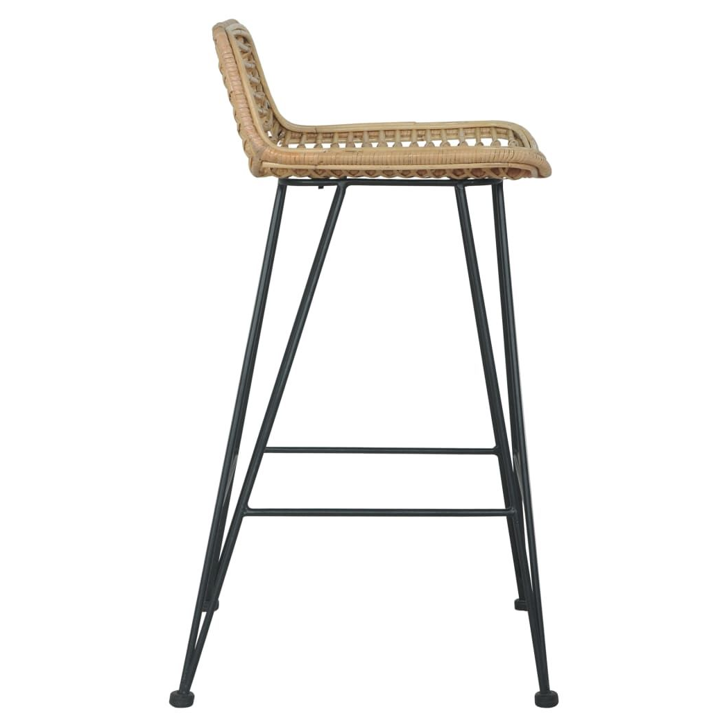 Bar Chairs 2 pcs vidaXL Natural Rattan by vidaXL
